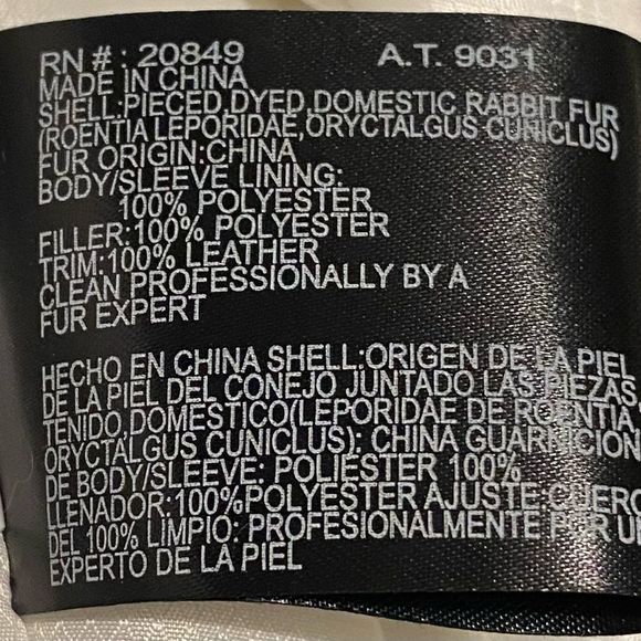 Phase Two White Rabbit Fur Jacket Leather Trim  Size Medium Womens Winter Coat - Picture 9 of 14